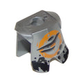 LEGO® Minifigure Armor Breastplate with Leg Protection with Orange Circle and Black Wear, Pitting, Holes and Claw Marks Pattern 2587pb34 silber