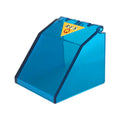 LEGO® Windscreen 4 x 4 x 3 Canopy with Black 'R.E.S.' and Red 'Q' on Yellow Triangle Pattern (Sticker) - Sets 6445 / 6479 2620pb01 transparent dunkelblau