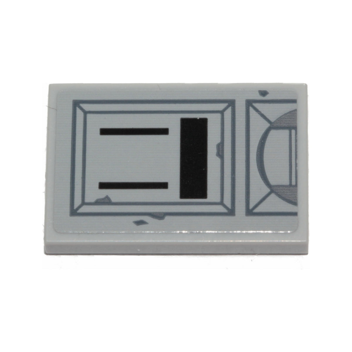 LEGO® Tile 2 x 3 with SW Clone Scout Walker Hull Plates Pattern (Sticker) - Set 75261 26603pb037 hellgrau