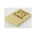 LEGO® Tile 2 x 3 with Dark Brown Muscle Lines and Chest Hair Pattern (Sticker) - Set 75967 26603pb107 beige