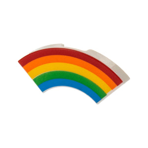 LEGO® Tile, Round Corner 2 x 2 Macaroni with Red, Orange, Yellow, Green, and Blue Rainbow Pattern 27925pb009