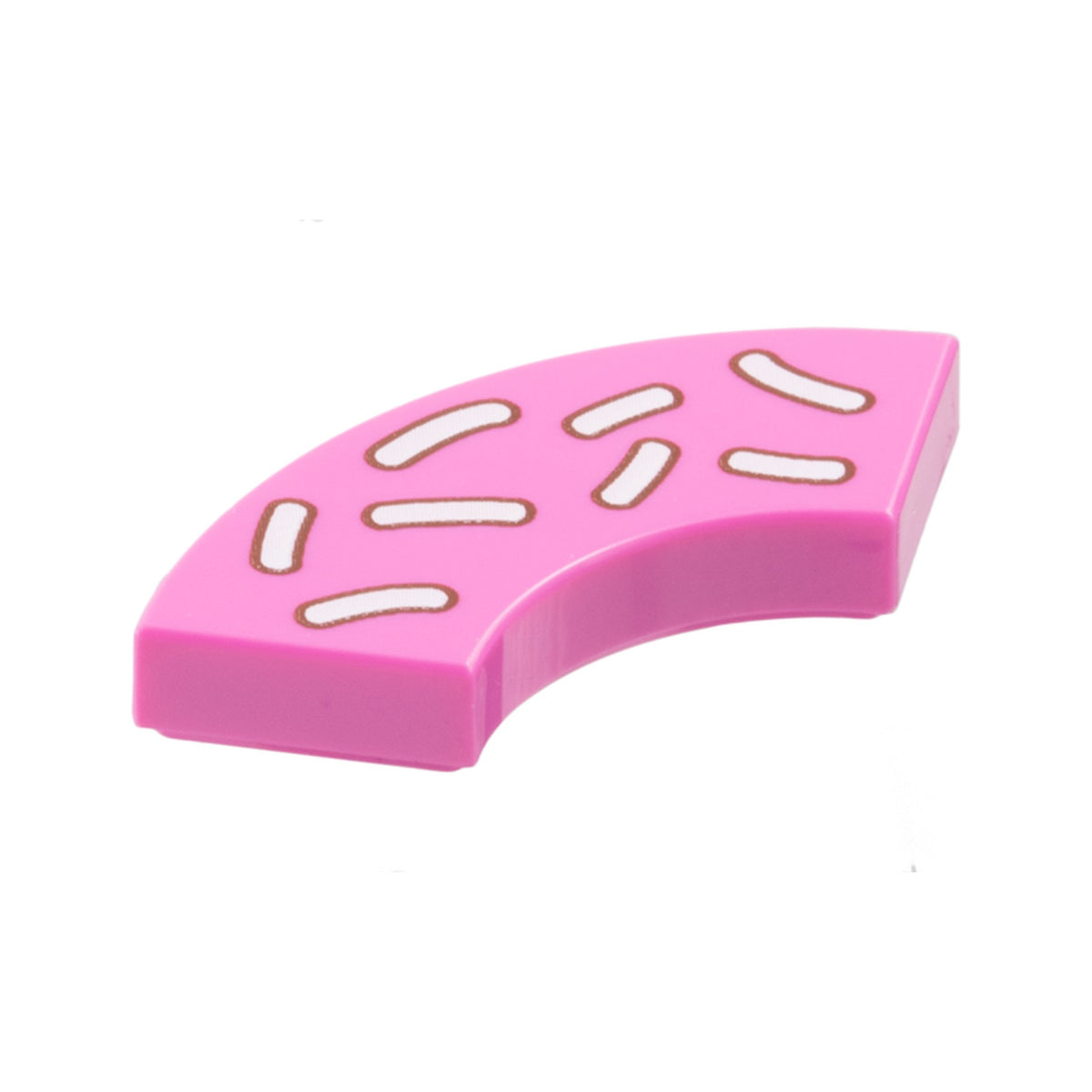 LEGO® Tile, Round Corner 2 x 2 Macaroni with White Sprinkles Pattern 27925pb021 dunkelrosa