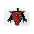 LEGO® Torso, Modified Short with Smooth Armor Breastplate with Shoulder Pads and Red Armor Plates, Silver Edges and Lime Swirl Pattern / Black Arms / Black Hands 28680pb05c01 schwarz