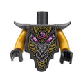 LEGO® Torso, Modified Short with Smooth Armor Breastplate with Shoulder Pads and Magenta Crystal, Gold and Silver Trim Pattern / Pearl Gold Arms / Black Hands 28680pb06c01 perldunkelgrau