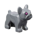 LEGO® Dog, French Bulldog with Dark Pink Eyes, Silver Nose, Robot Pattern 29602pb03 silber
