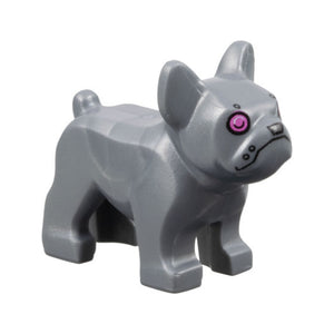 LEGO® Dog, French Bulldog with Dark Pink Eyes, Silver Nose, Robot Pattern 29602pb03
