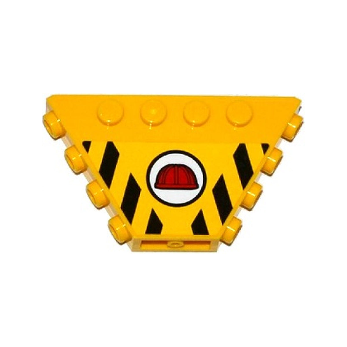 LEGO® Vehicle, Tipper End Flat without Pins with Red Construction Helmet in White Circle and Black and Yellow Danger Stripes Pattern (Sticker) - Set 60075 30022pb01 gelb
