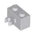 LEGO® Brick, Modified 1 x 2 with Open O Clip Thick (Vertical Grip) 30237b hellgrau