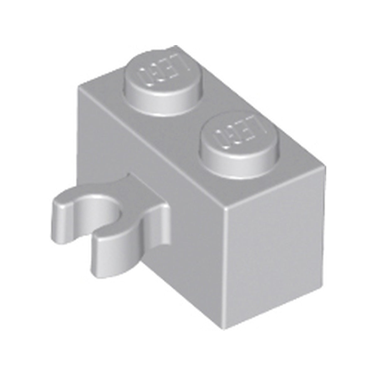 LEGO® Brick, Modified 1 x 2 with Open O Clip Thick (Vertical Grip) 30237b hellgrau