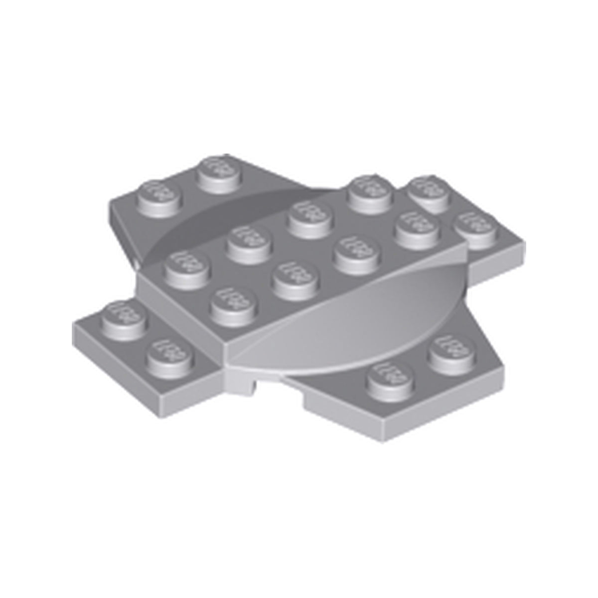 LEGO® Plate, Modified 6 x 6 x 2/3 Cross with Dome 30303 hellgrau