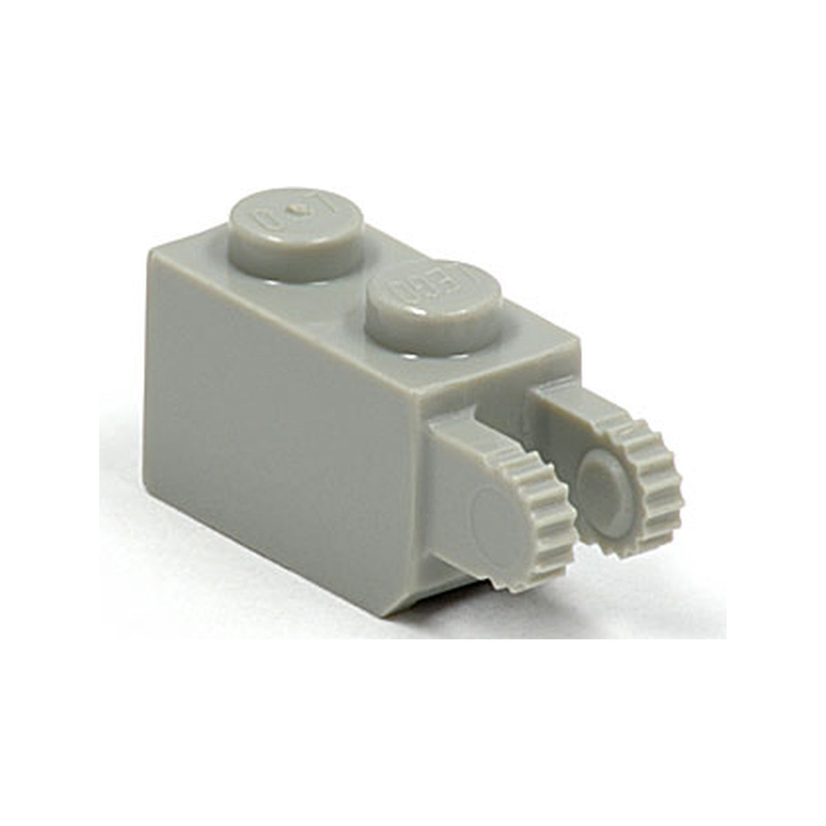 LEGO® Hinge Brick 1 x 2 Locking with 2 Fingers Vertical End 30365 hellgrau