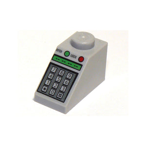 LEGO® Slope 45 2 x 1 with Number Keypad, 'OPEN', 'LOCK', and Green and Red Buttons Pattern 3040pb010