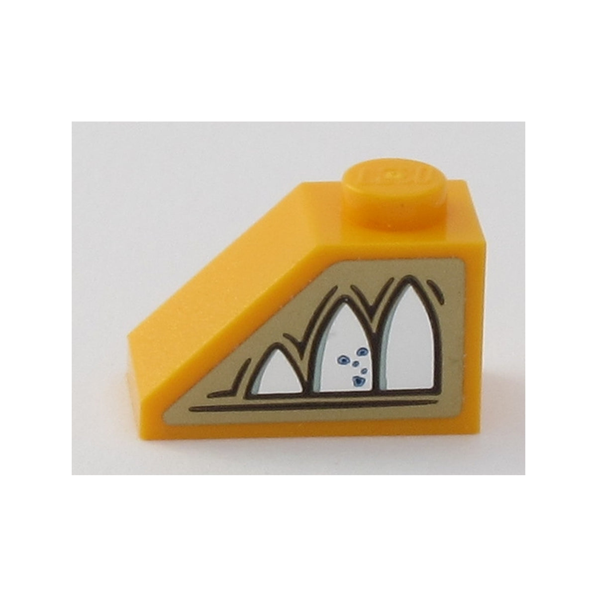 LEGO® Slope 45 2 x 1 with HP Mirror of Erised Ornament Pattern Model Left Side (Sticker) - Set 75954 3040pb022L hellorange