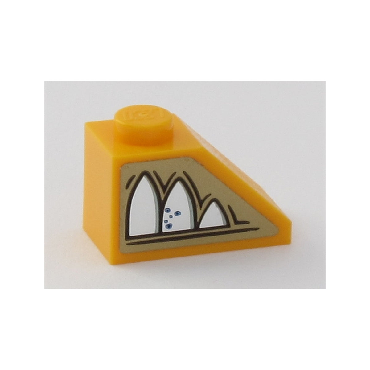 LEGO® Slope 45 2 x 1 with HP Mirror of Erised Ornament Pattern Model Right Side (Sticker) - Set 75954 3040pb022R hellorange