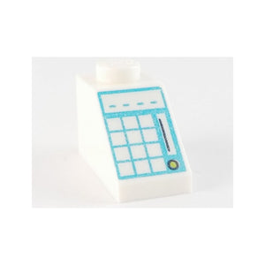 LEGO® Slope 45 2 x 1 with Light Aqua Keypad on Medium Azure Background Pattern 3040pb027