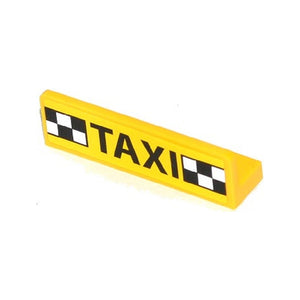 LEGO® Panel 1 x 4 x 1 with Black 'TAXI' and Black and White Checkered Pattern (Sticker) - Set 60050 30413pb043