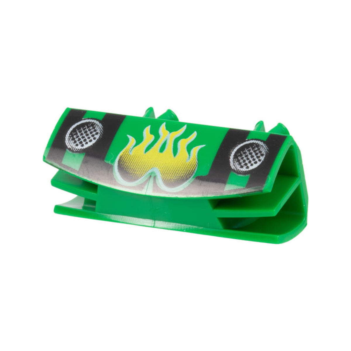 LEGO® Vehicle, Grille 1 x 4 with 2 Pins with Yellow Flames and Black Stripes Pattern 30622pb01 grün