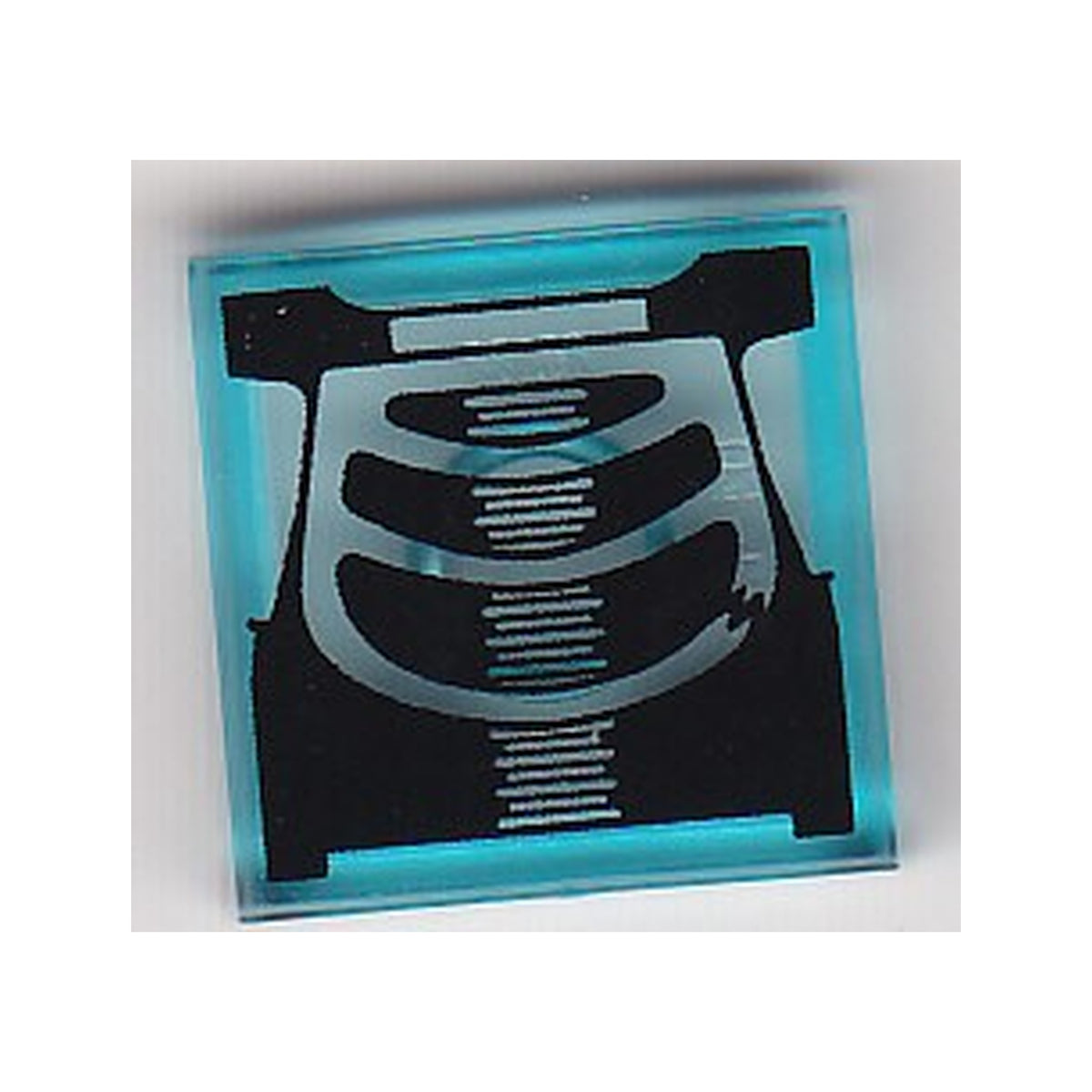 LEGO® Tile 2 x 2 with Black Chest X-Ray Pattern 3068pb0435 transparent hellblau