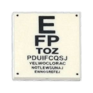 LEGO® Tile 2 x 2 with Eye Test Chart Pattern 3068pb0923