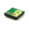 LEGO® Tile 2 x 2 with BeatBit Album Cover - Green Door and Yellowish Green Ghost Pattern 3068pb1619 schwarz