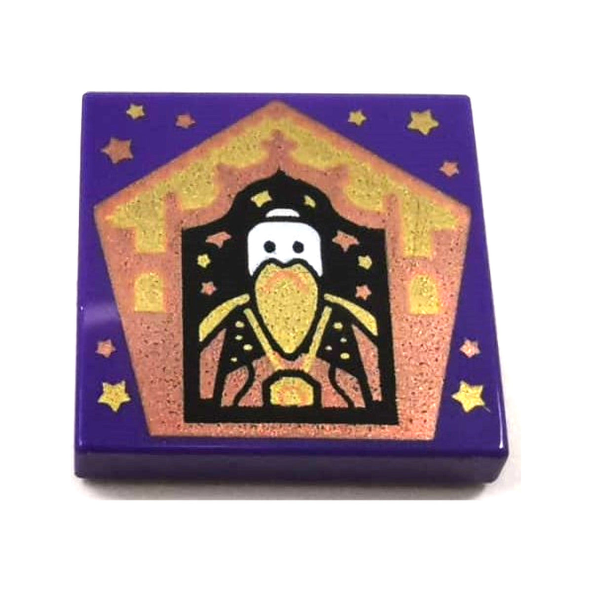 LEGO® Tile 2 x 2 with HP Chocolate Frog Card Salazar Slytherin Pattern 3068pb1748 dunkelviolett