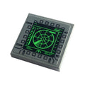 LEGO® Tile 2 x 2 with Display Screen with Green Radar and Black Squares Pattern (Sticker) - Set 76240 3068pb2128 dunkelgrau
