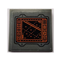 LEGO® Tile 2 x 2 with Display Screen with Black and Orange Radar Map Pattern (Sticker) - Set 76240 3068pb2129 dunkelgrau