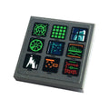 LEGO® Tile 2 x 2 with Display Screens with Green, Orange and Red Charts, Graphs, Radar and Grids Pattern (Sticker) - Set 76240 3068pb2133 dunkelgrau