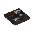 LEGO® Tile 2 x 2 with 4 Reddish Brown and White Coffee Cups Pattern 3068pb2263 schwarz