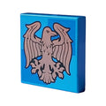 LEGO® Tile 2 x 2 with Copper Ravenclaw Crest on Blue Squares Pattern 3068pb2357 dunkelazur