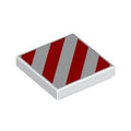 LEGO® Tile 2 x 2 with Red Danger Stripes Pattern 3068pb2459 weiss