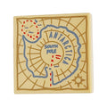 LEGO® Tile 2 x 2 with Map with Medium Blue 'ANTARCTICA' and 'SOUTH POLE', Dark Tan Compass Rose and Border, Red Dotted Lines Pattern 3068pb2551 beige