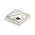 LEGO® Tile 2 x 2 with Map, Sand Blue Mountains, Black Train Tracks and Fox Head, Reddish Brown Dotted Line Path, Sand Green Area Pattern 3068pb2658 weiss