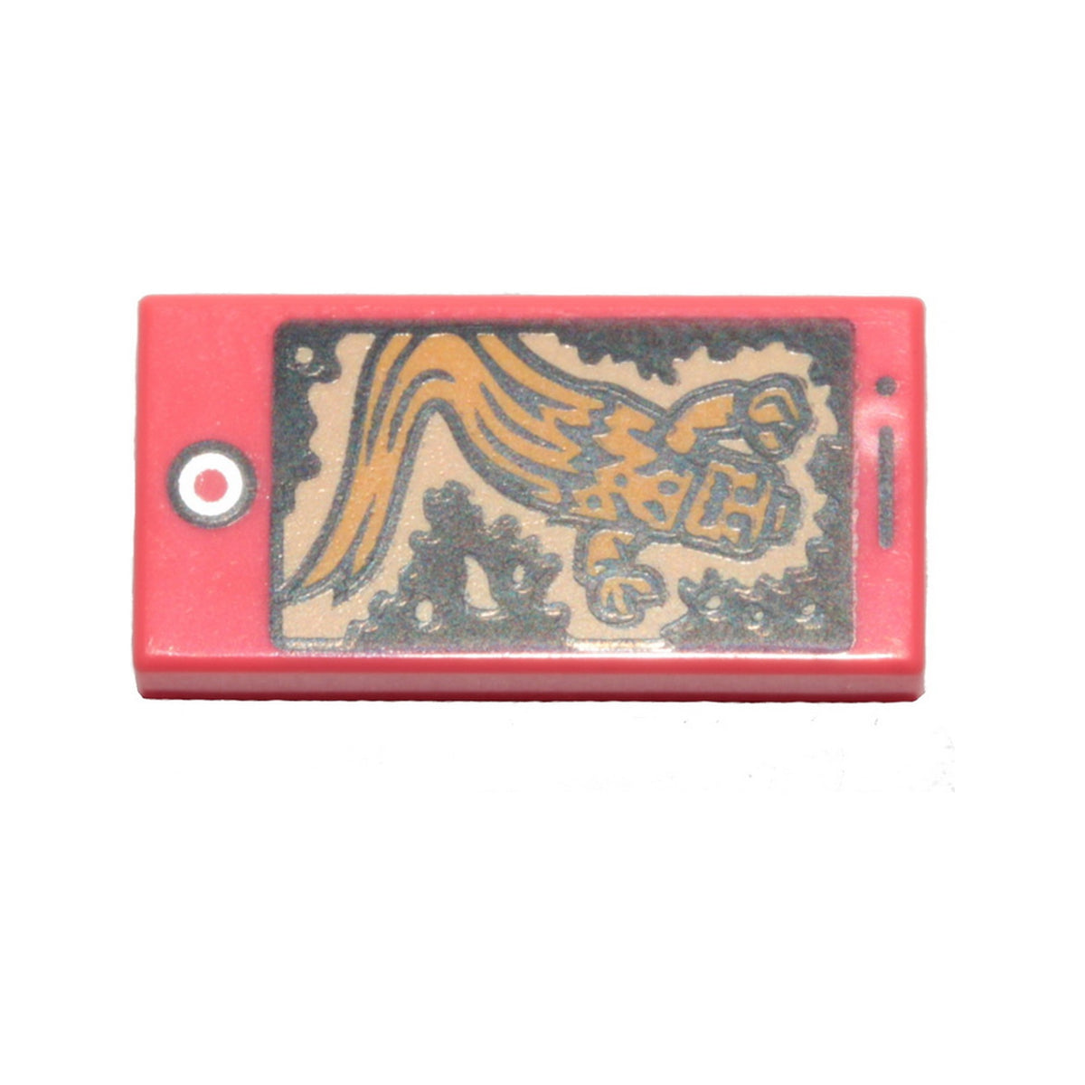 LEGO® Tile 1 x 2 with Cell Phone / Smartphone and Bright Light Orange Ghost Pattern 3069pb0723 koralle