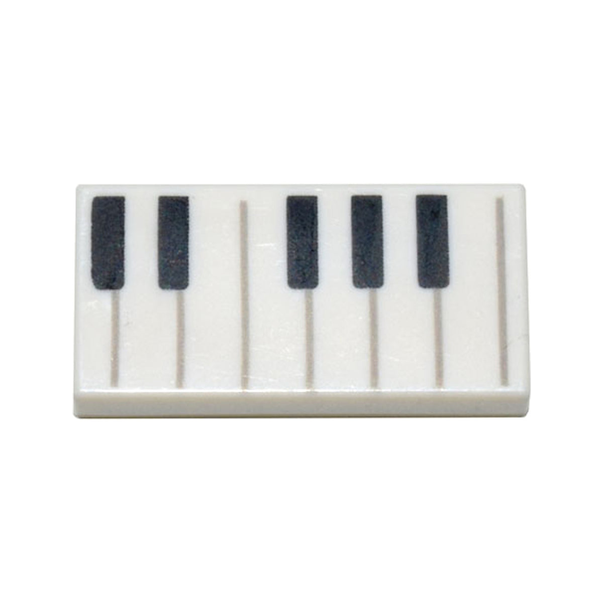 LEGO® Tile 1 x 2 with Black Piano Keys Pattern 3069pb0761 weiss