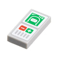 LEGO® Tile 1 x 2 with Minifigure Space Baby Monitor with Plus and Minus Sign Pattern 3069pb1128 hellgrau