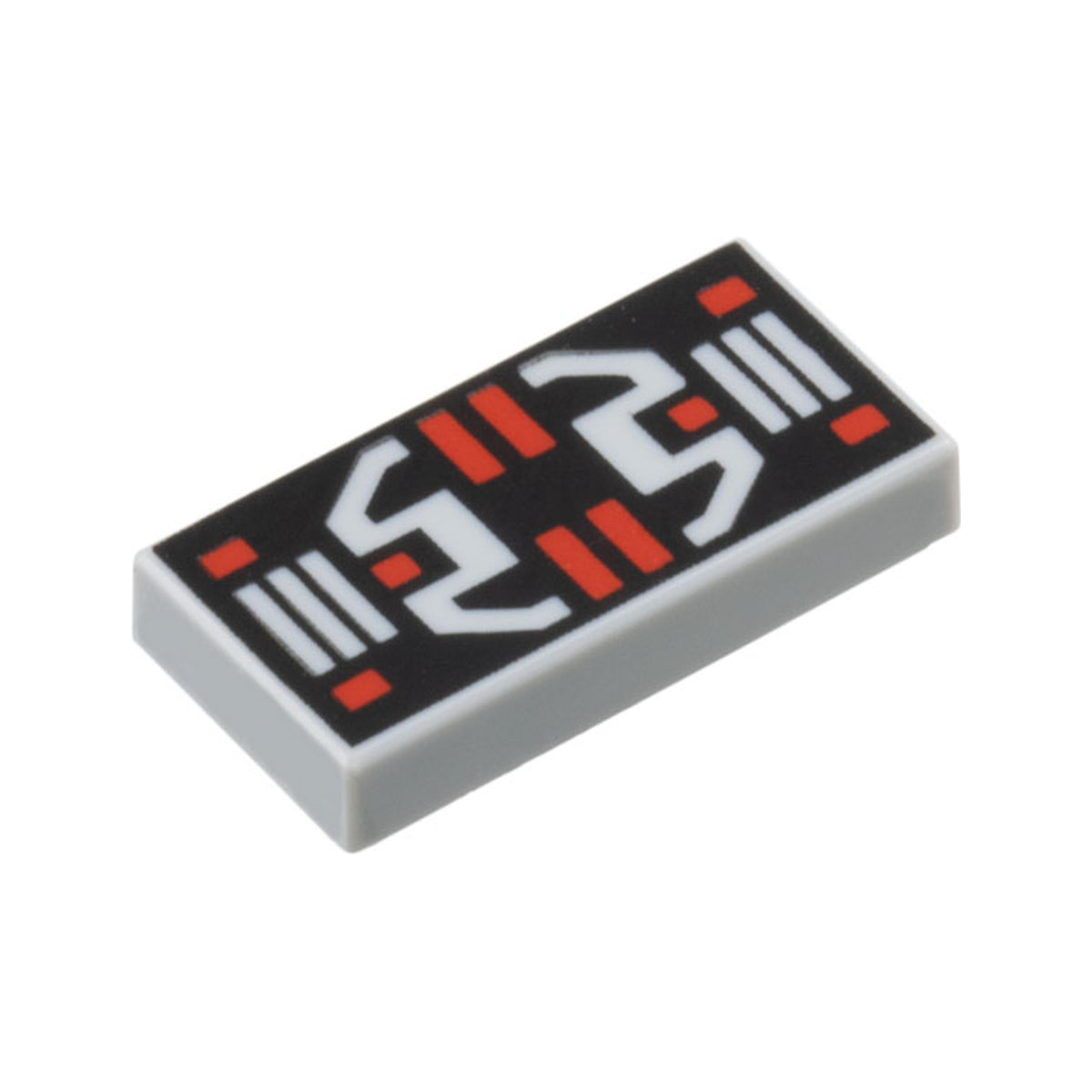 LEGO® Tile 1 x 2 with Red and Light Bluish Gray Controls, Stripes and Rectangles on Black Panel Pattern 3069pb1239 hellgrau