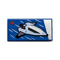 LEGO® Tile 1 x 2 with LEGO City Set 60430 Interstellar Spaceship Box Art Pattern 3069pb1278 blau