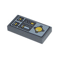 LEGO® Tile 1 x 2 with Vehicle Control Panel Pattern 3069pc1 dunkelgrau