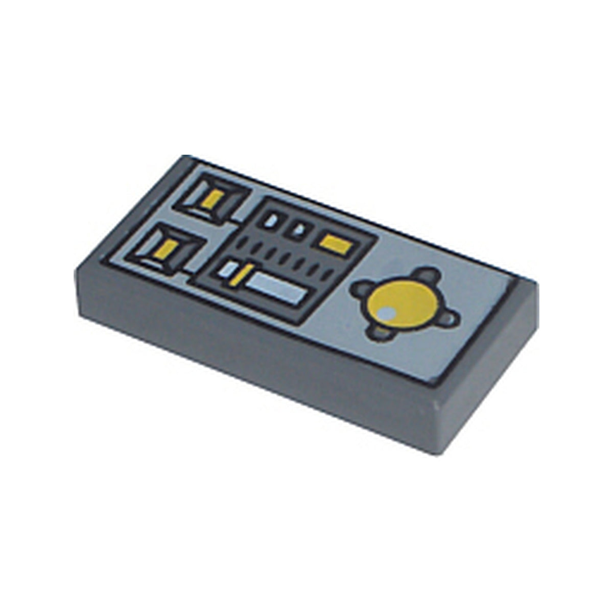 LEGO® Tile 1 x 2 with Vehicle Control Panel Pattern 3069pc1 dunkelgrau