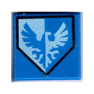 LEGO® Tile 1 x 1 with Blue and White Falcon on Pentagonal Shield Pattern 3070pb100