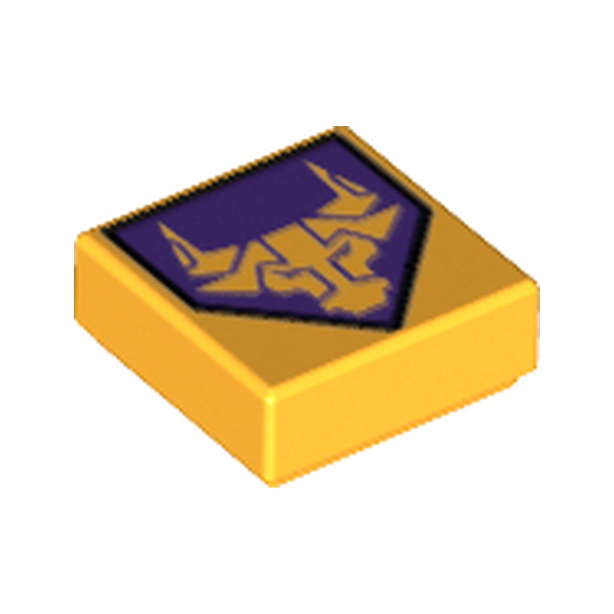 LEGO® Tile 1 x 1 with Bright Light Orange Bull on Dark Purple Pentagonal Shield Pattern 3070pb108 hellorange