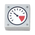 LEGO® Tile 1 x 1 with White and Red Gauge, Black Thin Needle, and Rivets Pattern 3070pb180 hellgrau