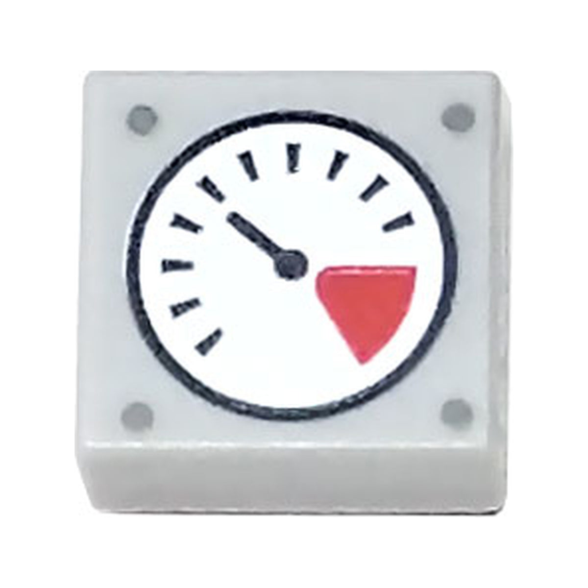 LEGO® Tile 1 x 1 with White and Red Gauge, Black Thin Needle, and Rivets Pattern 3070pb180 hellgrau