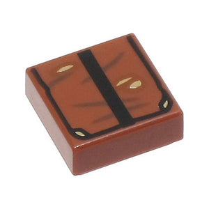 LEGO® Tile 1 x 1 with Book with Black Strap and Dark Brown and Dark Tan Scratches and Marks Pattern (Indiana Jones Grail Diary) 3070pb343