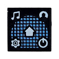 LEGO® Tile 1 x 1 with White Music Notes, Minifigure Profile, Gear, Power Icon, and Home Button on Medium Blue Grid Pattern 3070pb362 schwarz