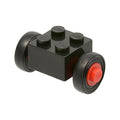 LEGO® Brick, Modified 2 x 2 with Red Wheels for Single Tire with Black Tires 14mm D. x 4mm Smooth Small Single (3137c01 / 3139) 3137c01assy1 schwarz