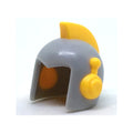 LEGO® Minifigure, Headgear Helmet Space Retro with Open Front and Bright Light Orange Earpieces and Crest Pattern 31893pb01 hellgrau