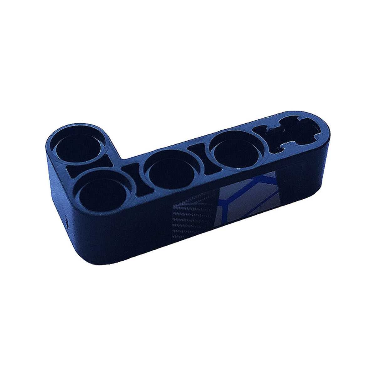 LEGO® Technic, Liftarm, Modified Bent Thick L-Shape 2 x 4 with Carbon Fiber and Blue and Silver Race Pattern Model Left Side (Sticker) - Set 42123 32140pb15L schwarz