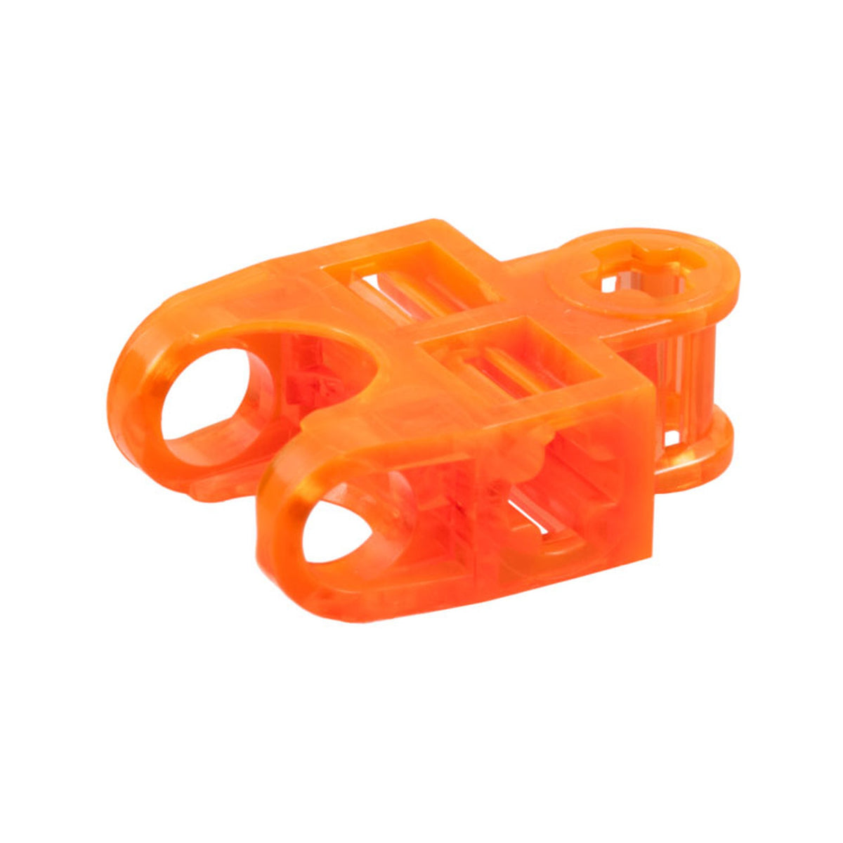 LEGO® Technic, Axle Connector 2 x 3 with Ball Joint Socket - Open Sides, Angled Forks with Closed Axle Holes 32174 transparent neonorange